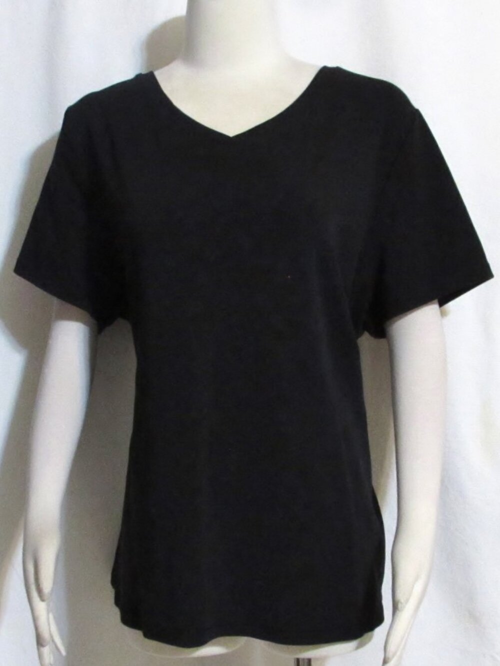 NEW Womens Ladies Plus VENEZIA Black Stretch Tee Shirt Top 22/24 2XL ORIG $48